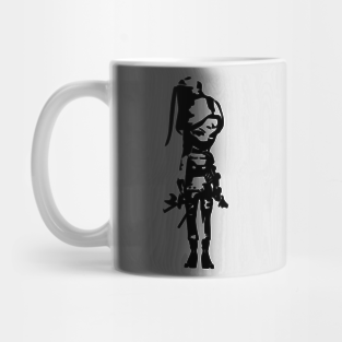 Assassin minimal silhouette white Mug